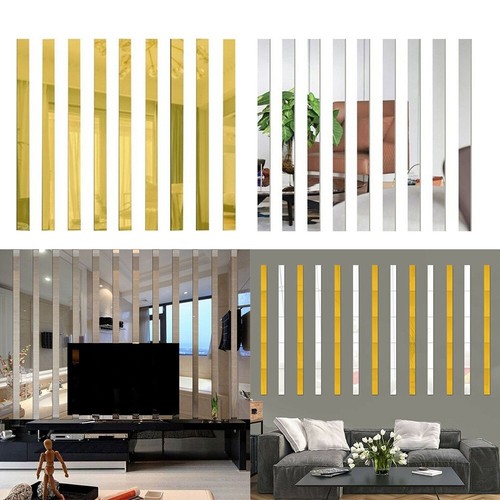 10 PCS Long Acrylic Mirror Decoration Mirror Wall Sticker 5 ?? 50cm - Bild 1 von 49