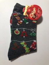 NEW Women's Shine Christmas Holiday Crew Socks ORNAMENTS Size 9-11 FREE SHIPPING