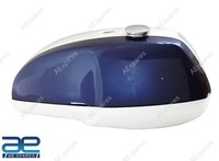Triumph T140 Kraftstofftank Aus Stahl Petrol Blau Weiß
