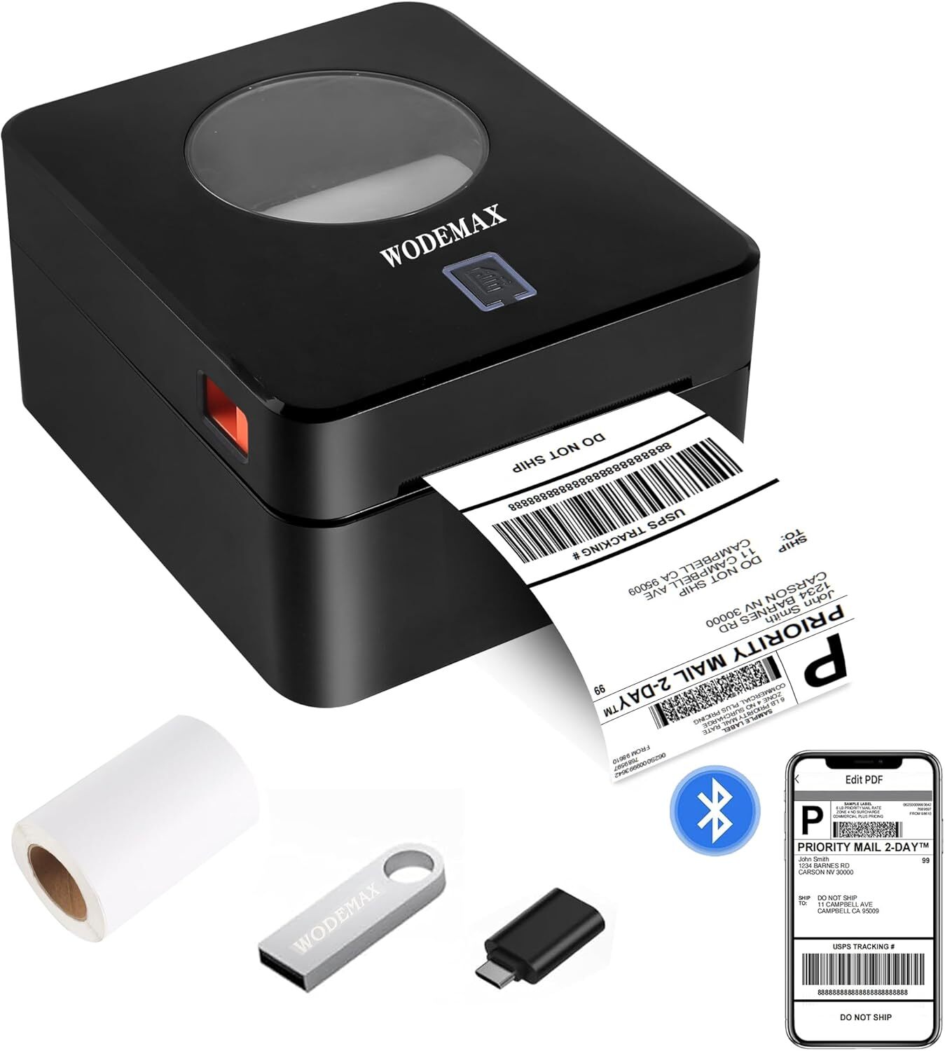 Bluetooth Thermal Shipping Label Printer for 4x6 Labels