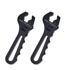 2 x 3AN-16AN Adjustable Spanner Wrench Tool Aluminum For Hose End Fitting Black 