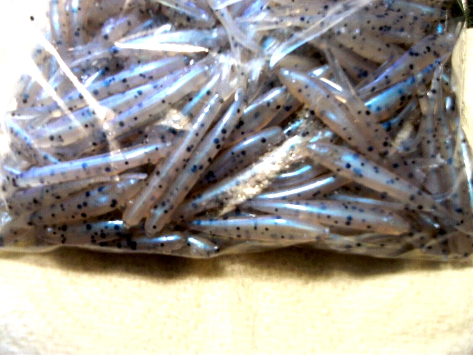 200-2 1/4"-CRAPPIE-PANFISH-OLOR-JIG-GRUBS-disparo de gota-cola dividida-minnow-lote-fluke Foto 3 de 4