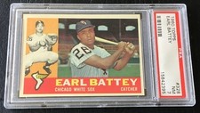 1960 Topps Baseball Trading Card #328 Earl Battey PSA 7 NM