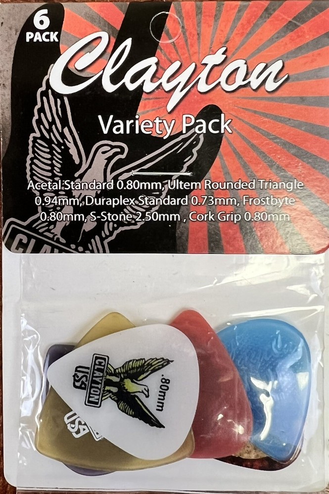 Clayton Guitar Pick Assortment Variety Pack VPP/6