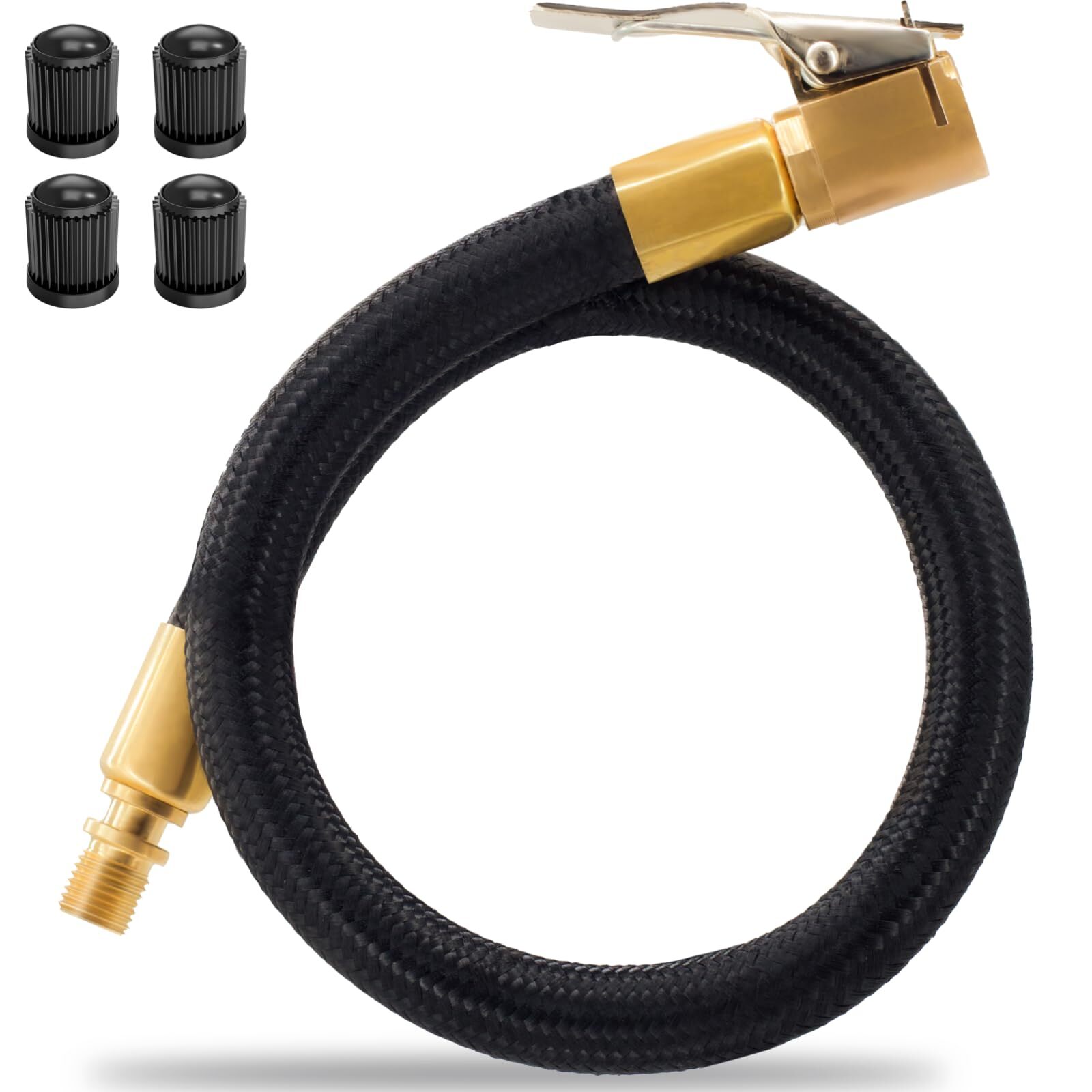 Tire Inflation Extension Tube, lnflation Hose Connector for Air Compressors and