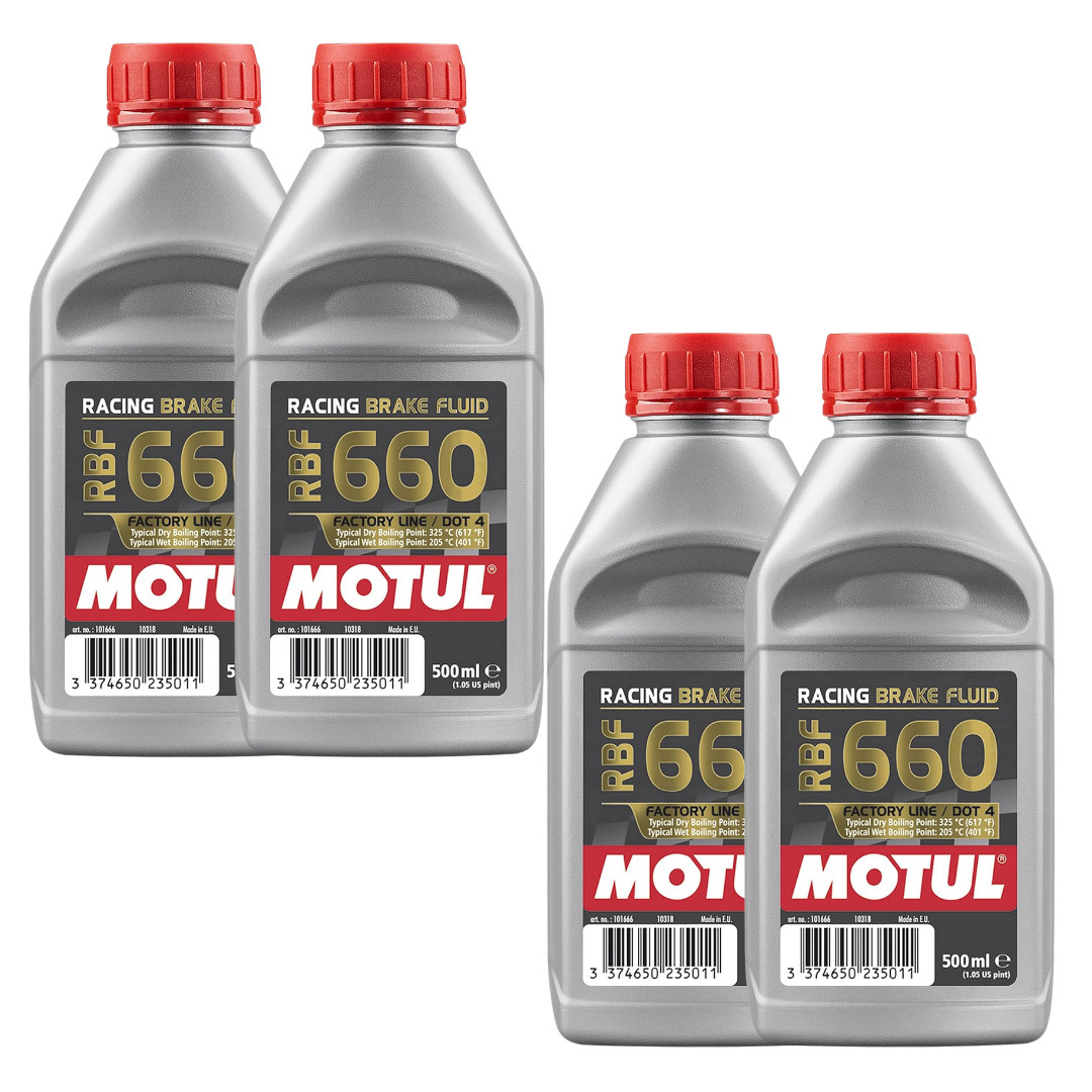 Motul RBF 660 Factory Line 100% Synthetic Racing Brake Fluid 101667 500ml 4 Pack