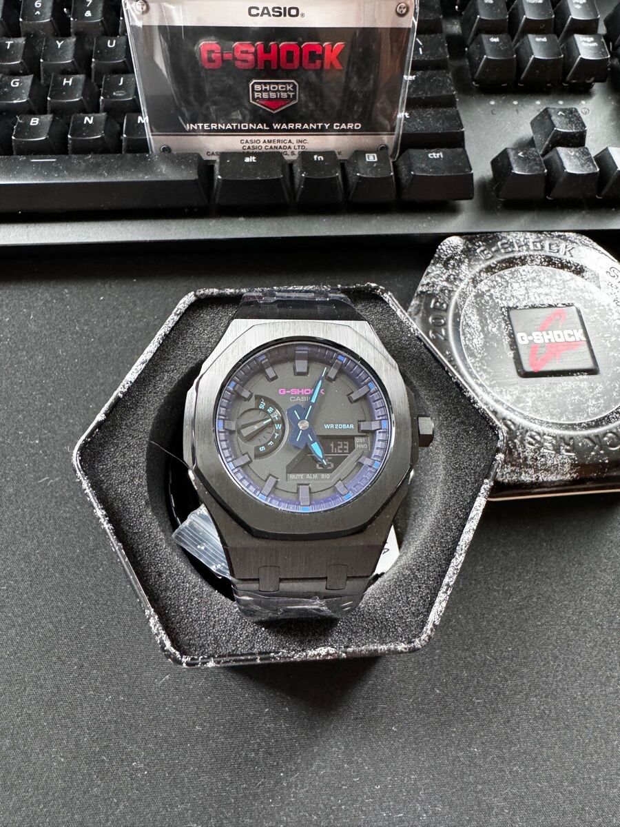 Casioak G-Shock GA-2100VB-1A Modified With Black Stainless Casioak G-Shock GA-2100VB-1A Modified With Black Stainless