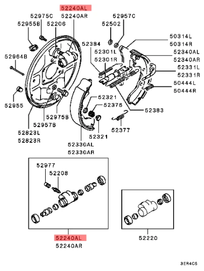 NUEVO HECHO EN JAPÓN Cilindros de freno de rueda para Mitsubishi Mirage 1.5 1.8 94-00 Foto 2 de 2