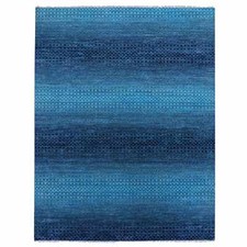 9' x 11'7" Blue Pure Wool Hand Knotted Modern Chiaroscuro Collection Rug R79233