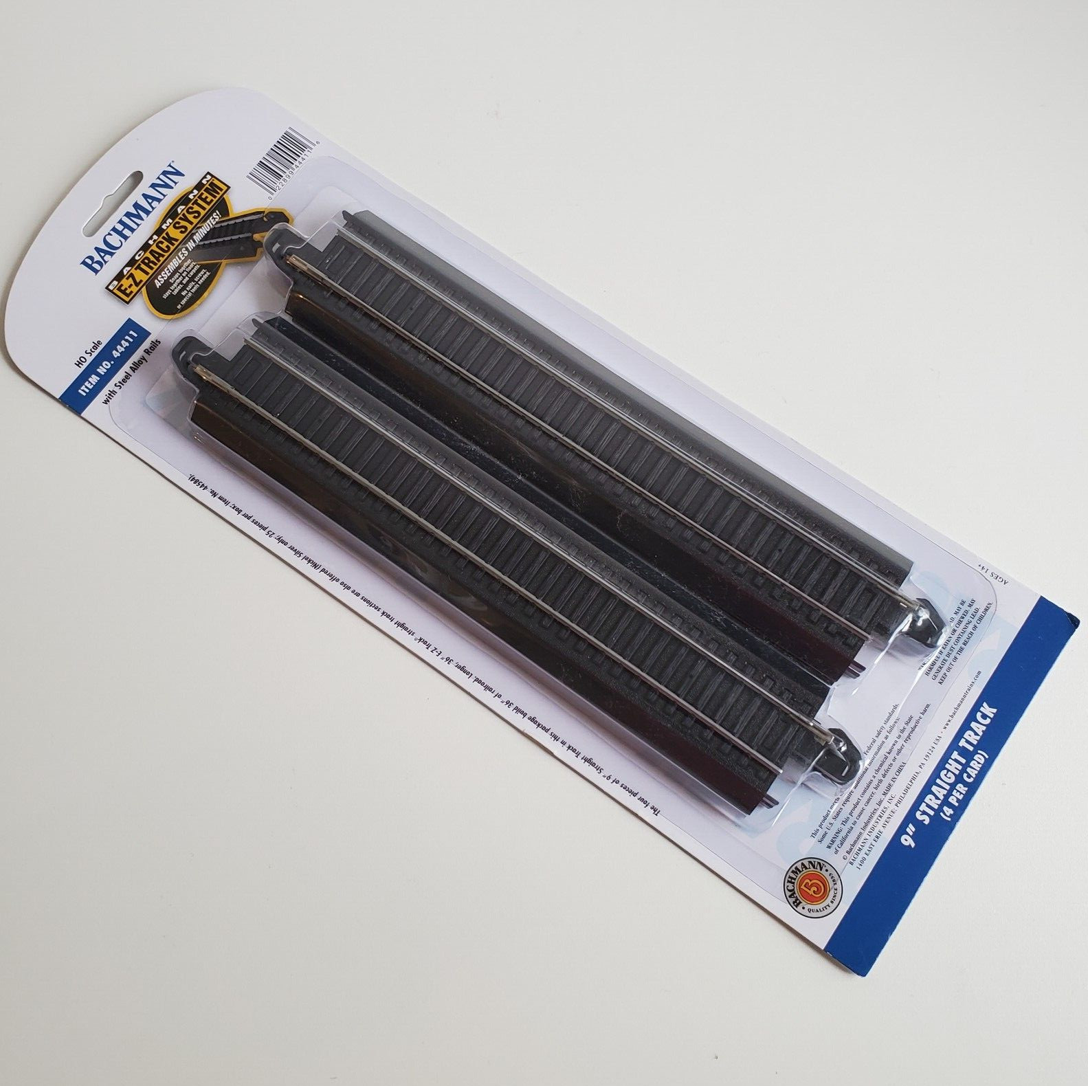 Bachmann E-Z Train Track System HO Scale 44411 9" Straight Sealed NEW