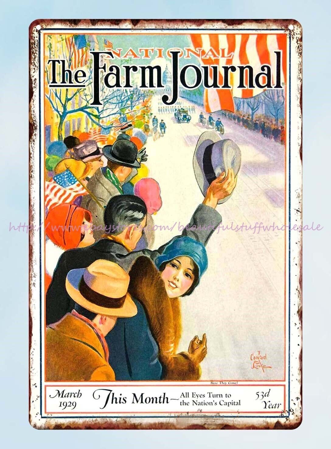 1929 Farm Journal metal tin sign design your bedroom