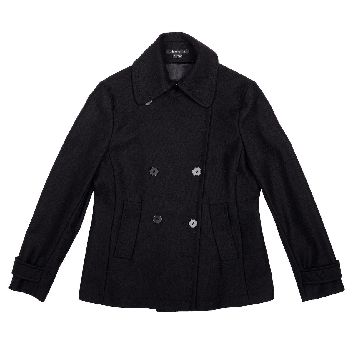 Veste Peacoat Theory Taille XS Noir - Manches Courtes, Mélange Coton, Occasion En Excellent état