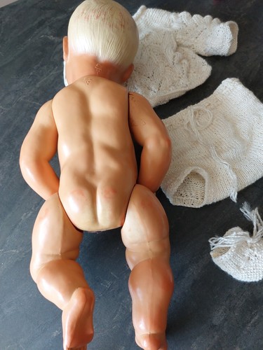 Ancien baigneur Petitcollin 55 Helios cheveux blond celluloïd - Photo 13/18