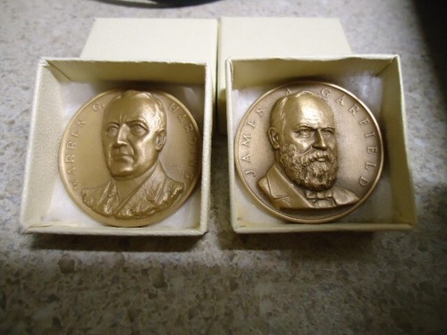 PRESIDENTIAL ART MEDALS: Warren G. Harding, and James A. Garfield