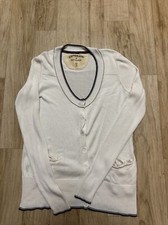 John Varvatos x Converse Women s Snap Button Cardigan Sweater Ivory Sz M
