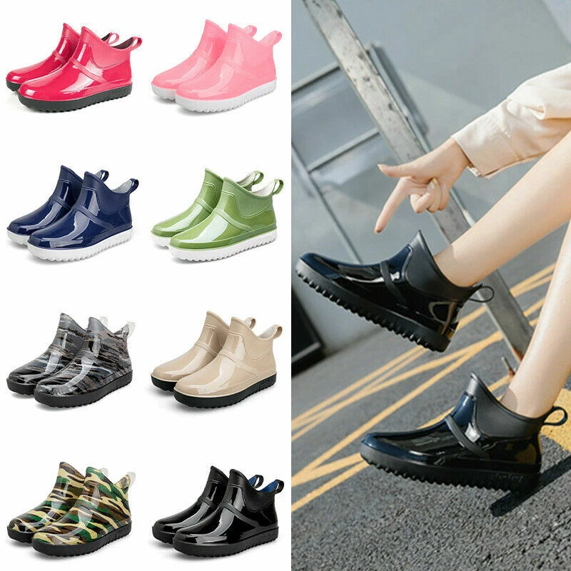Men s Rain Boots Rubber Waterproof Wellies Short Ankle Women s Snow Boots Sizes