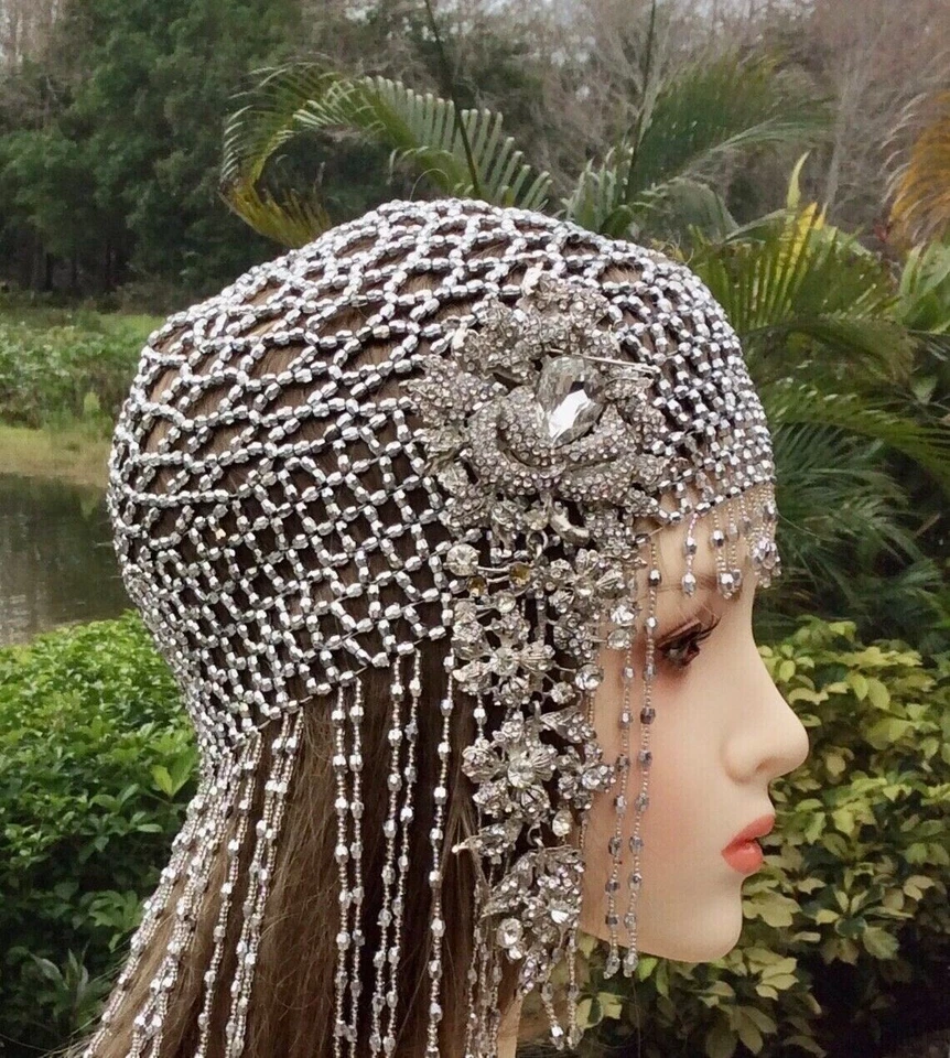 Great Gatsby Art Deco Flapper años 20 sombrero Cloche Foto 4 de 4