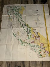 1961 Map-California Bureau Of Land Management Responsibility & Land Status 5&rsquo;x4&rsquo;