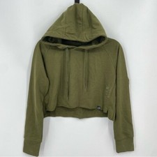 Curves N Combatboots Cropped Women Green Pullover Hoodie Size: Small