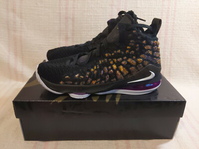 Nike LeBron XVII 17 GS LAKERS Black Eggplant Amarillo Purple