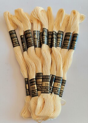 PERI-LUSTA EMBROIDERY FLOSS LOT OF 12 COLOR 250 VINTAGE NOS