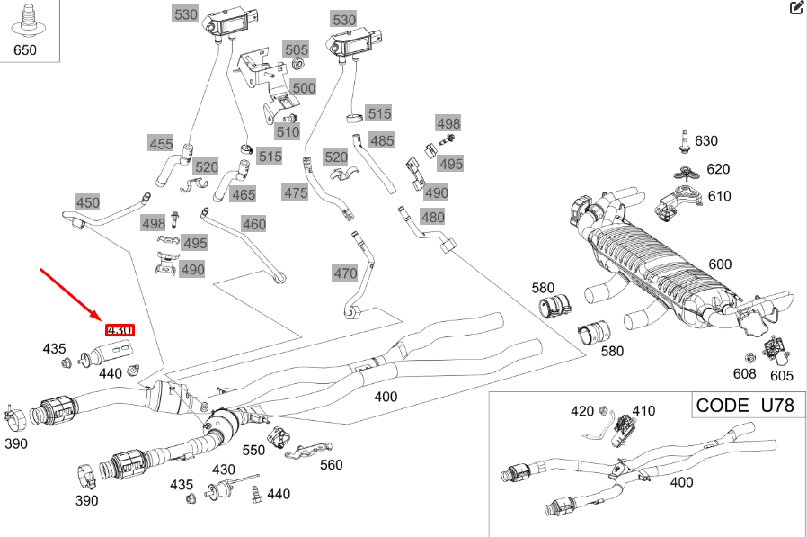 NOUVEAU SUPPORT DE TUYAU D'ÉCHAPPEMENT GAUCHE MB GLE W167 A1674918600