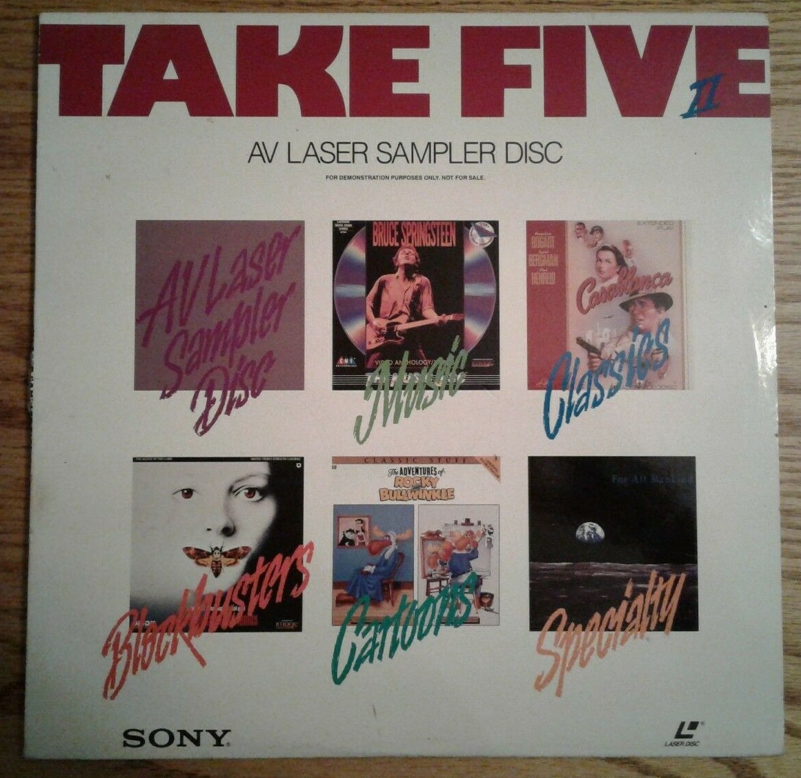 Laser Disc Take Five II, Sony 1992 Sampler, 30+ Movie Highlights (see photo)