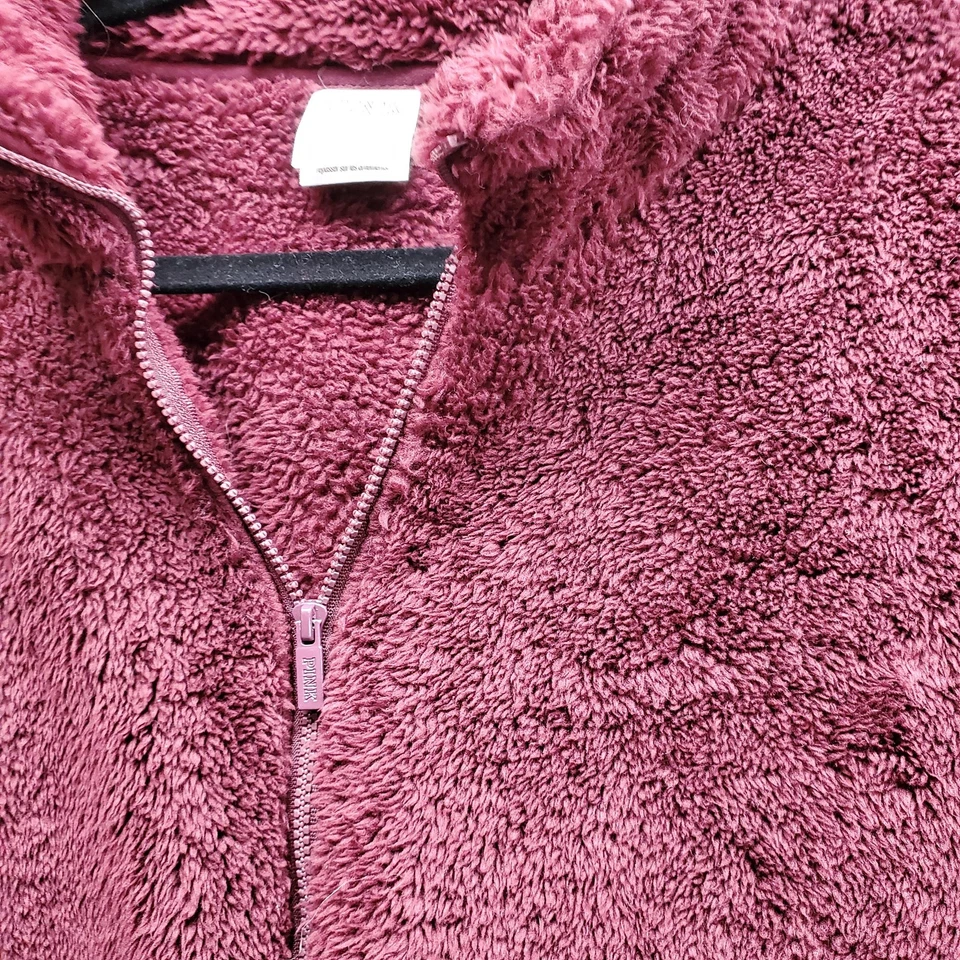 PINK Victoria's Secret Pullover Womens 2XL Sherpa Fleece Faux Fur Jacket Cozy - Image 2 of 4