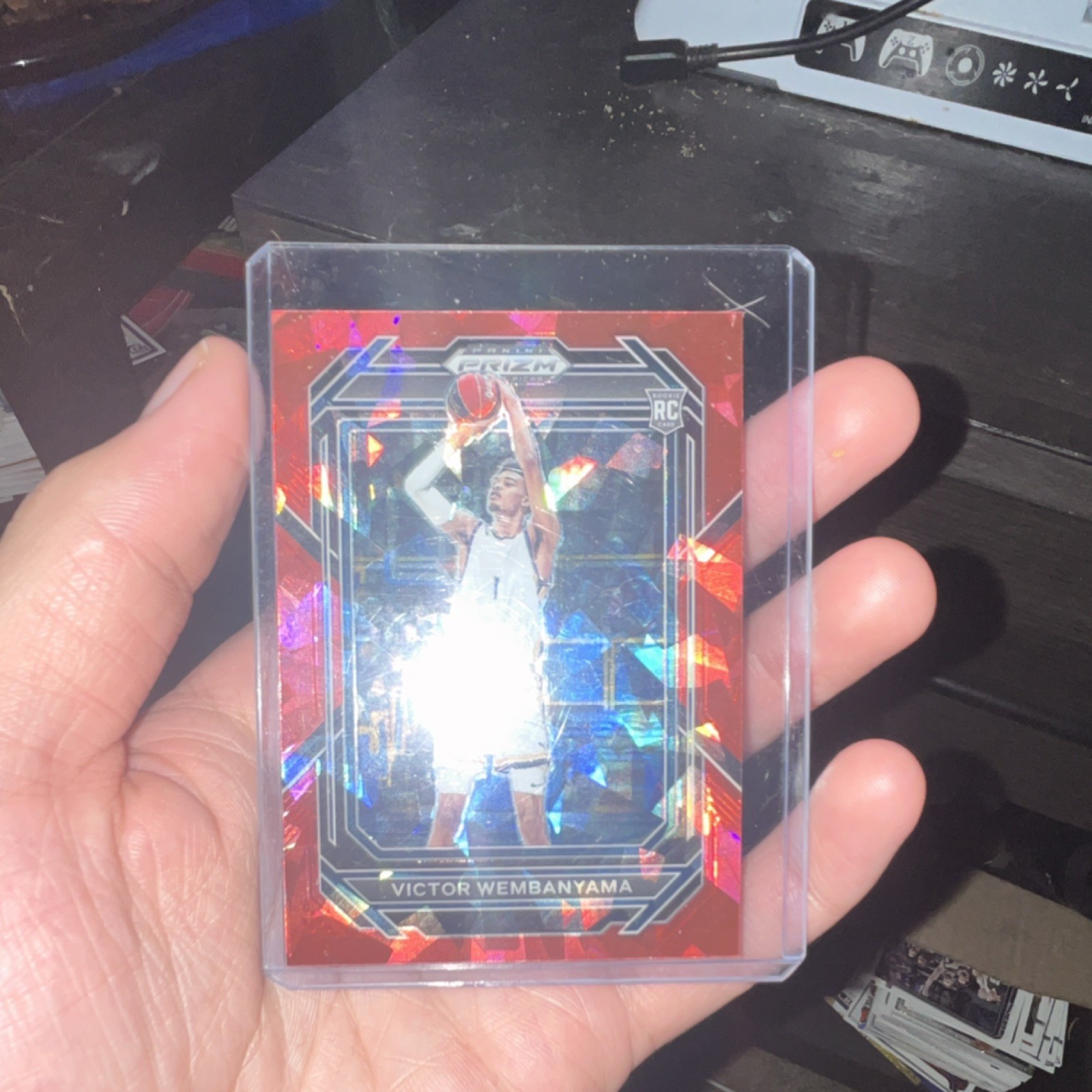 Panini 2023-24 Prizm Draft Picks Victor Wembanyama Rookie Red Cracked Ice #2