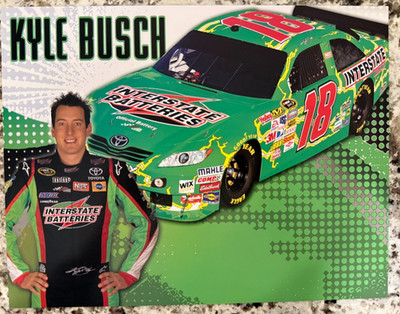 2009 KYLE BUSCH #18 INTERSTATE BATTERIES TOYOTA CAMRY NASCAR POSTCARD