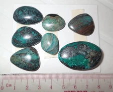 Turquoise Stone Flat Free Form Cabochon 139 Carat 7 pieces 27.8 gram