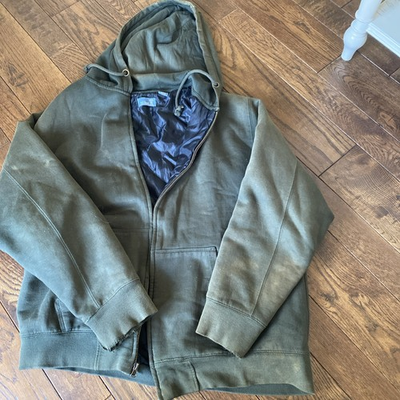 #ad RK Brand Rural King Men#x27;s Canvas Full Zip Hoodie Jacket L Green $25.00