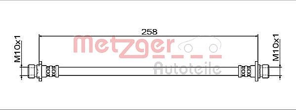 Metzger Bremsschlauch Hinterachse, Innen, Rechts FüR Honda-image