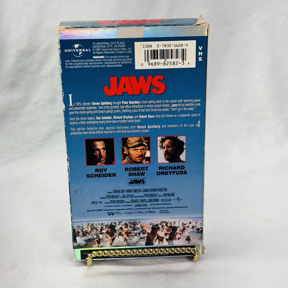 Jaws VHS Movie Widescreen Digitally Mastered Roy Schneider Robert Shaw 1998 - Image 2 of 4