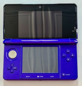 Midnight Purple Nintendo 3DS Handheld Console - OEM Charger - Tested - Mario