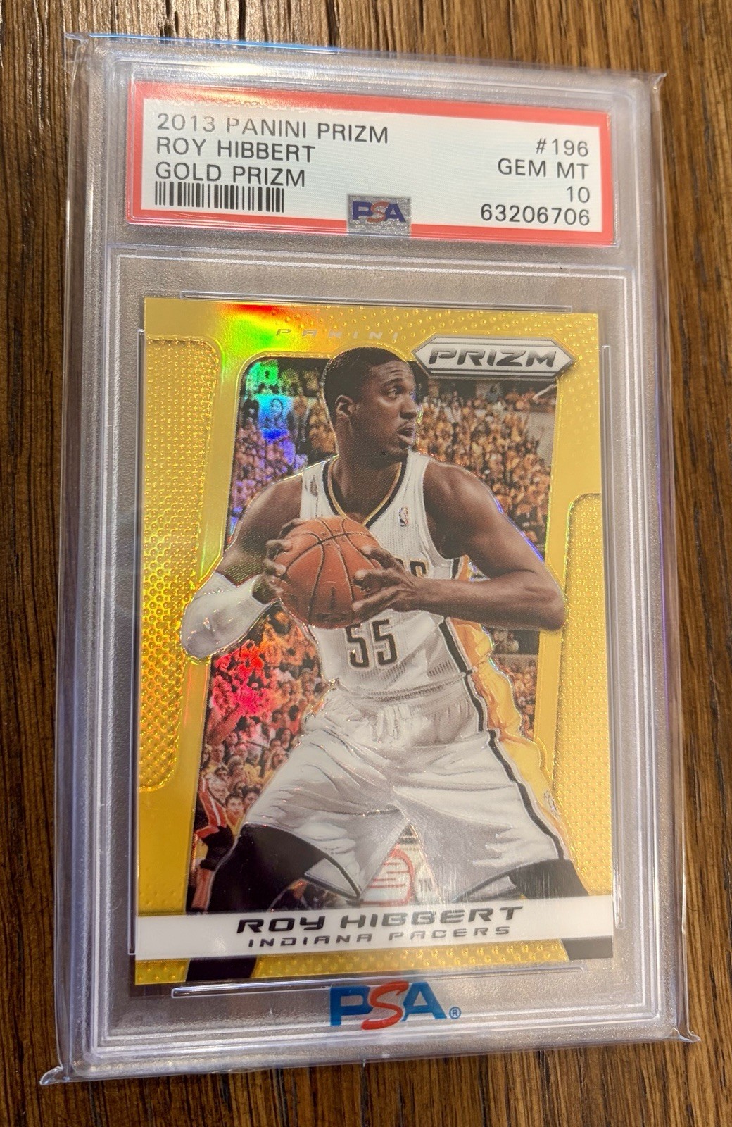 2013 Panini Prizm Roy Hibbert Gold Prizm /10 PSA 10 GEM MINT Indiana Pacers #196