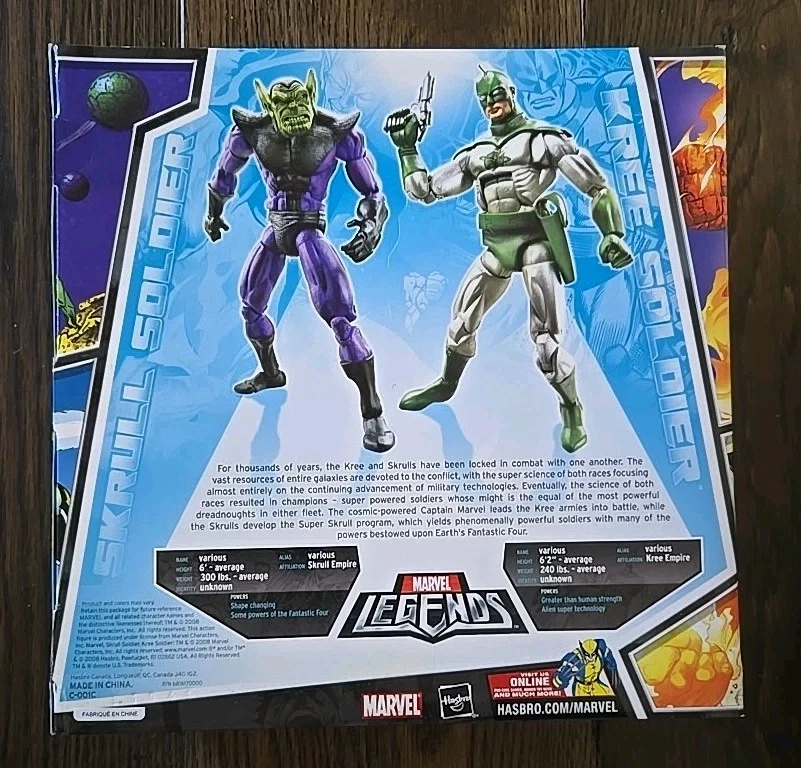 Paquete de 2 figuras de acción exclusivas de Skrull Soldier And Kree Soldier de Marvel Legends Foto 2 de 2