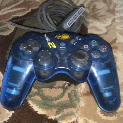 PS2 Mad Catz 2003 Dual Force 2 Pro Wired Controller Blue #8216  untested