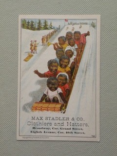 VTC for A Group Of Young Black Boys & Girls Going Down Snow Hill Late 1890's