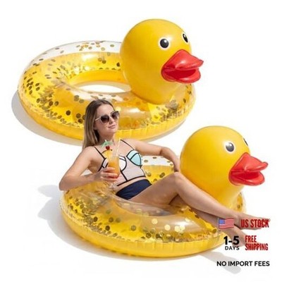 2 Pcs Funny Duck Pool Floats 39.4'' Adults Large Rubber Gitter Ducks Floatie