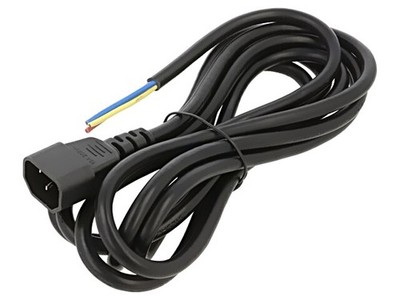 AK-OT-10C Kabel 3x1mm2 IEC C14 männlich,Leitungen PVC 3 meter schwarz 10A AKYGA