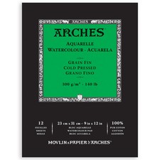 Arches Watercolor Pad, Cold Press, 9x12 inches, 12 Sheets - Professional Art ...