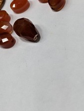 Natural Carnelian 8 mm Cushion Shape Faceted Briolette PRE DRILLED FOR Jewelry