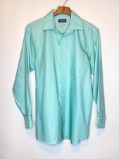 Chaps Mens M 15-15.5 32-33 Regular Fit Essentials Button Down Dress Shirt Mint