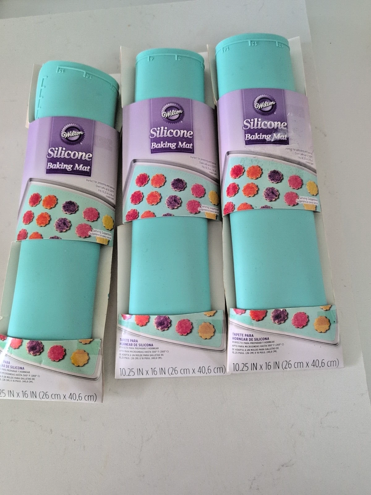 3 Wilton Silicone Baking Mat Non-Stick Heat Resistant Mint Green 10.25 x 16 New
Opens in a new windo