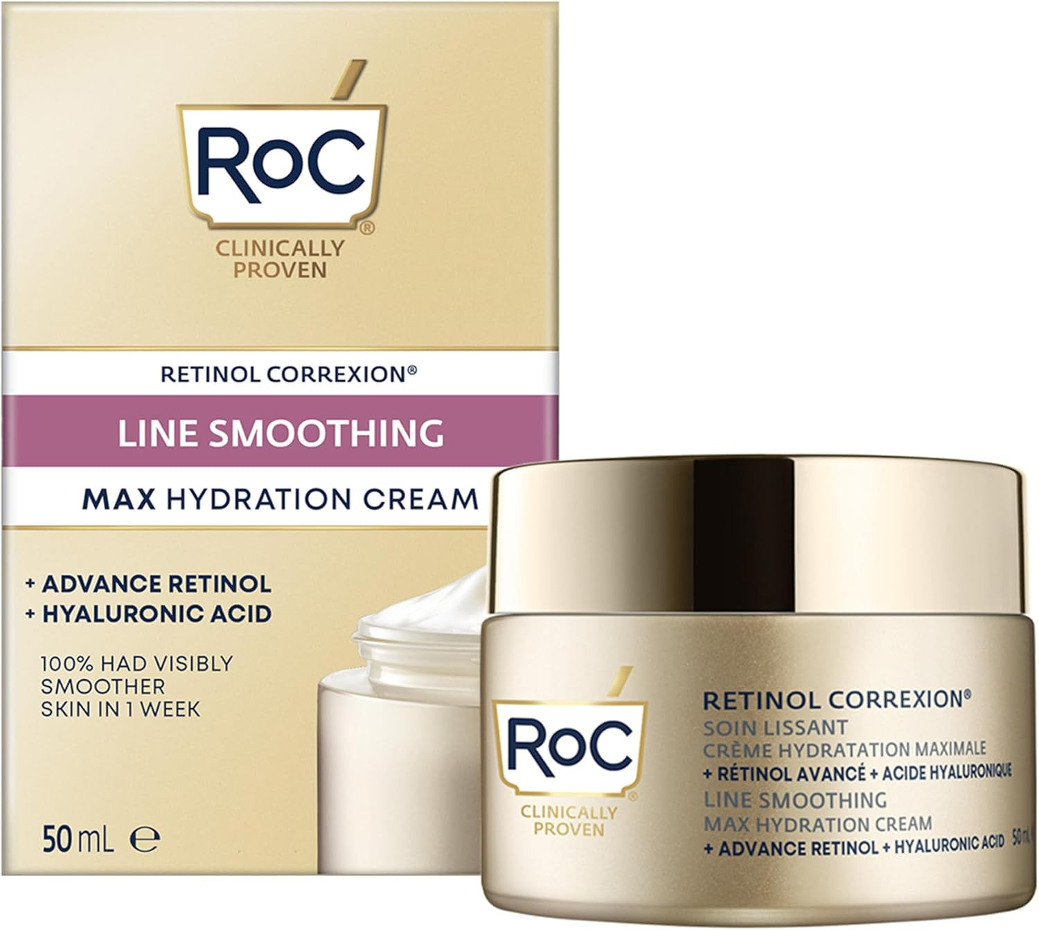 RoC Retinol Correxion Line Smoothing Max Hydration: Crema Antirughe 50ml