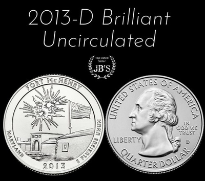 #ad #ad 2013 D FORT McHENRY ATB Quarter BRILLIANT UNCIRCULATED BU $2.36