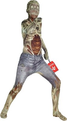 Kinder Zombie Monster Morphsuit Jungen Mädchen Grusel Halloween Kostüm