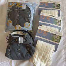 2 GroVia O.N.E. Cloth Diaper 3 Sets O.N.E. Soaker Set Hook Loop One Size