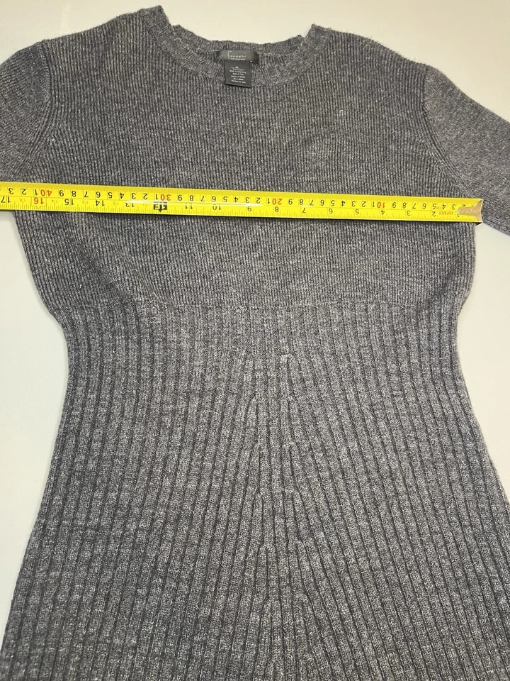 Frenchie 女式羊毛混纺毛衣连衣裙中号长袖灰色针织 — 第 4/4 张图片